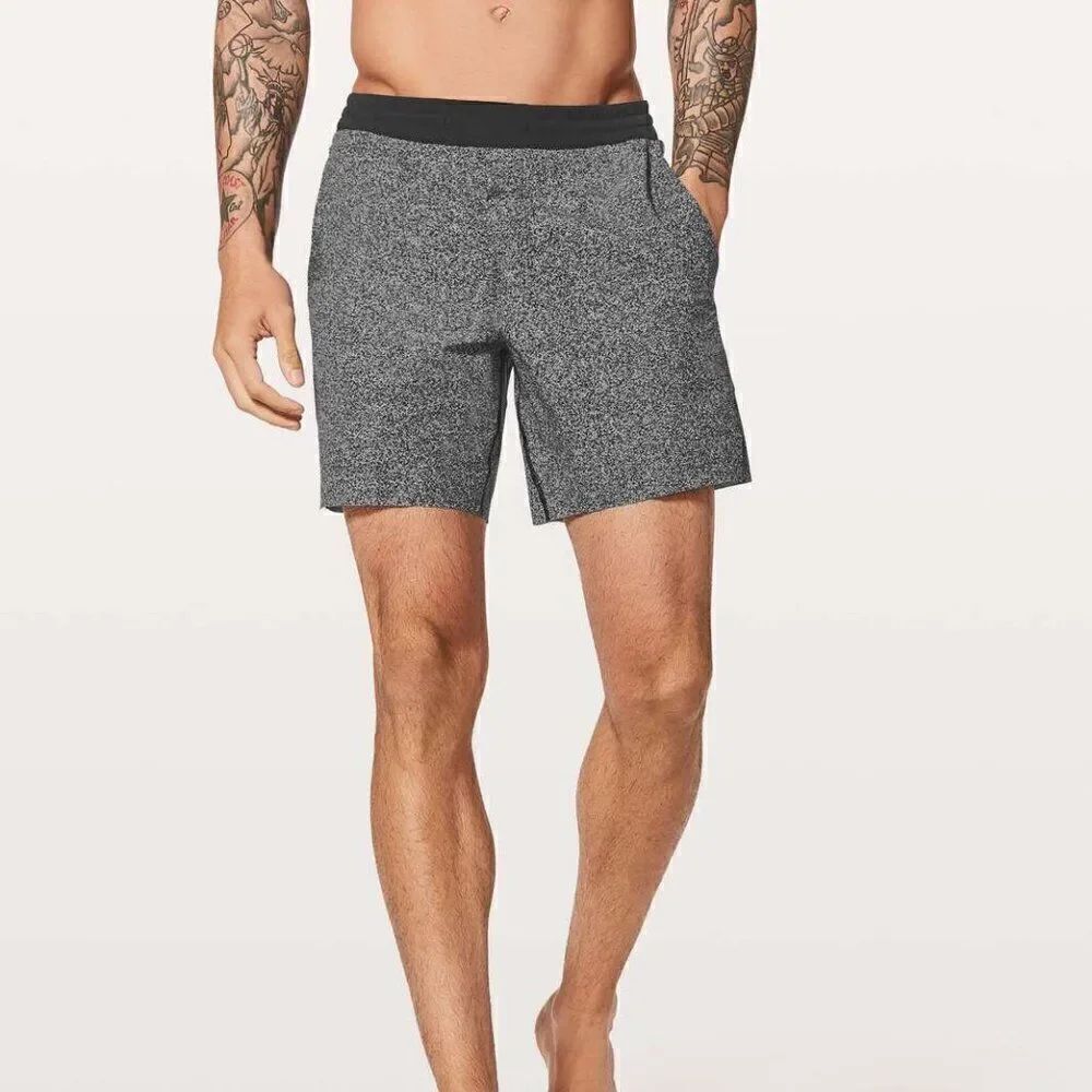 Lululemon Channel Cross Short *7" Pinweave Alpine White Black